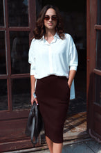 Įkelti vaizdą į galerijos rodinį, V&V „Coffee break“ pieštuko formos merino sijonas